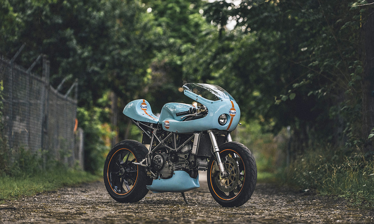 Ducati 748 custom gulf cafe racer